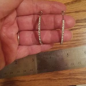 Sparkle, inside out, white rhinestone, hoop, pierc